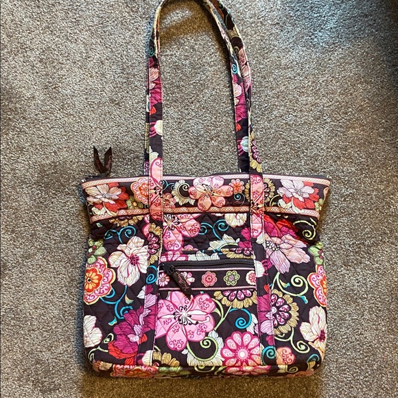 Vera Bradley Mod Pink Floral Tote Bag - Picture 1 of 16